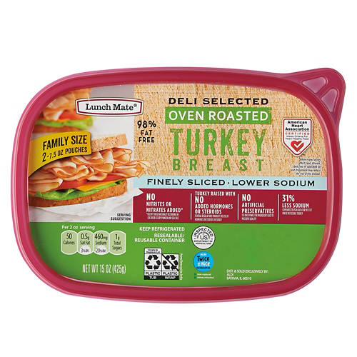 Lunch Mate Family Size Low Sodium Oven Roasted Turkey, 15 oz